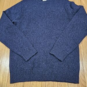 NWT LL Bean Mens Classic Royal Blue Lambswool Sweater, Size Tall Large
